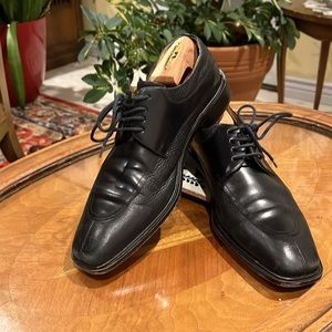 VTG Mezlan Black Lace Up Square Toe Classic Leather Oxford Dress Shoe Size 9M